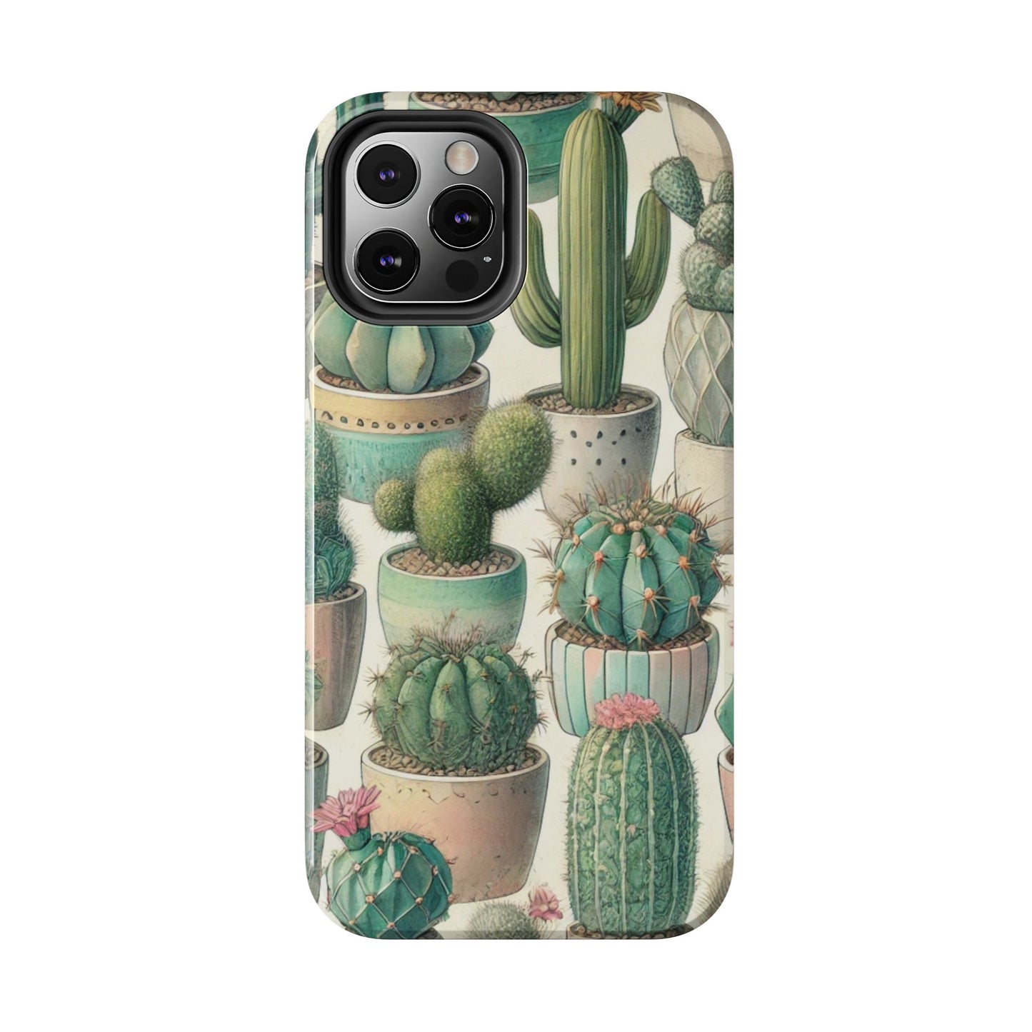 Cactus iPhone Case 🌵 Stylish Glossy Finish, Shockproof Protection for iPhone 16 to 12 Pro Max 📱