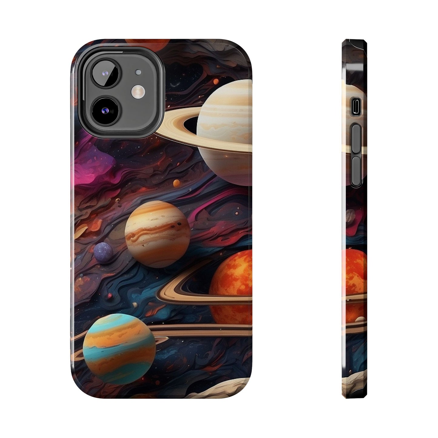 Galaxy Planet iPhone Case 🌌 | Cosmic Design, Shockproof Protection for iPhone 16 to 12 Pro Max