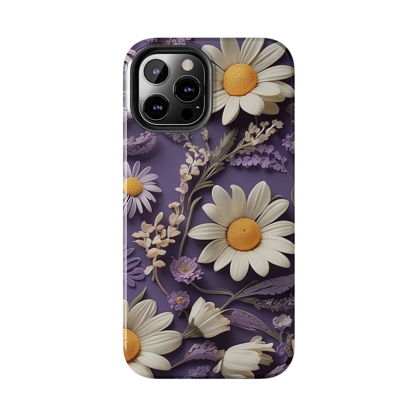 Lavender Daisy iPhone Case 🌼 | Elegant Floral Design, Shockproof Protection for iPhone 16 to 12 Pro Max 📱