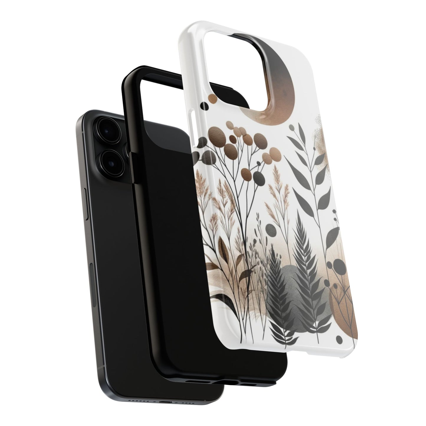 Nature-Inspired iPhone Case 🌿 | Minimalist Watercolor Design, Shockproof Protection for iPhone 16 to 12 Pro Max 📱