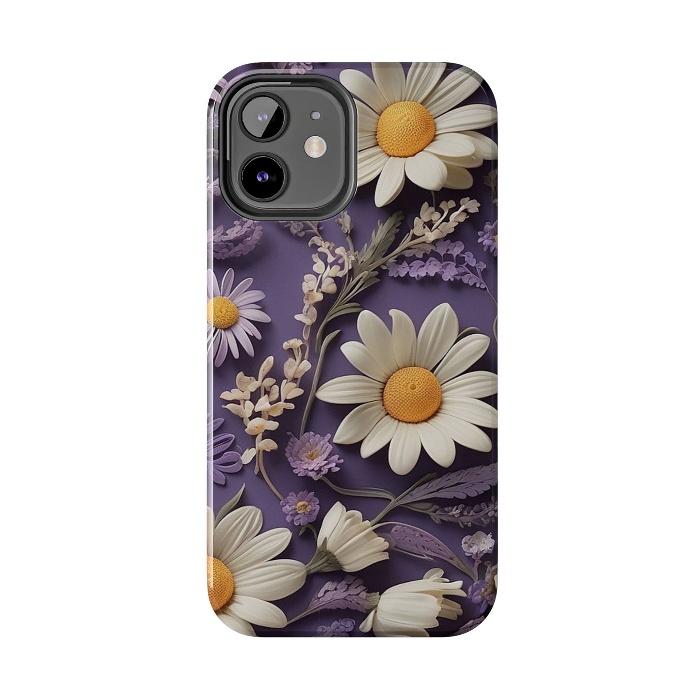 Lavender Daisy iPhone Case 🌼 | Elegant Floral Design, Shockproof Protection for iPhone 16 to 12 Pro Max 📱