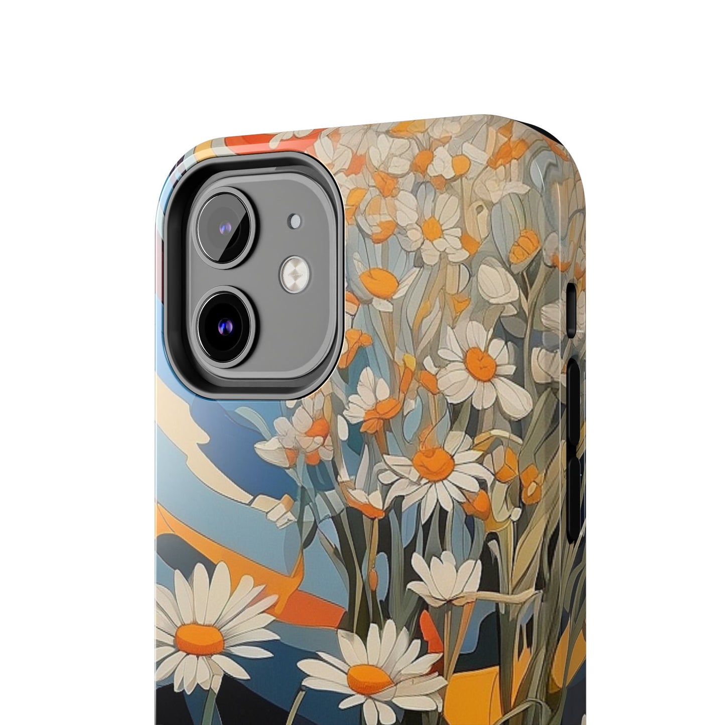 Floral Daisy iPhone Case 🌼 | Retro Botanical Design, Shockproof Protection for iPhone 16 to 12 Pro Max 📱