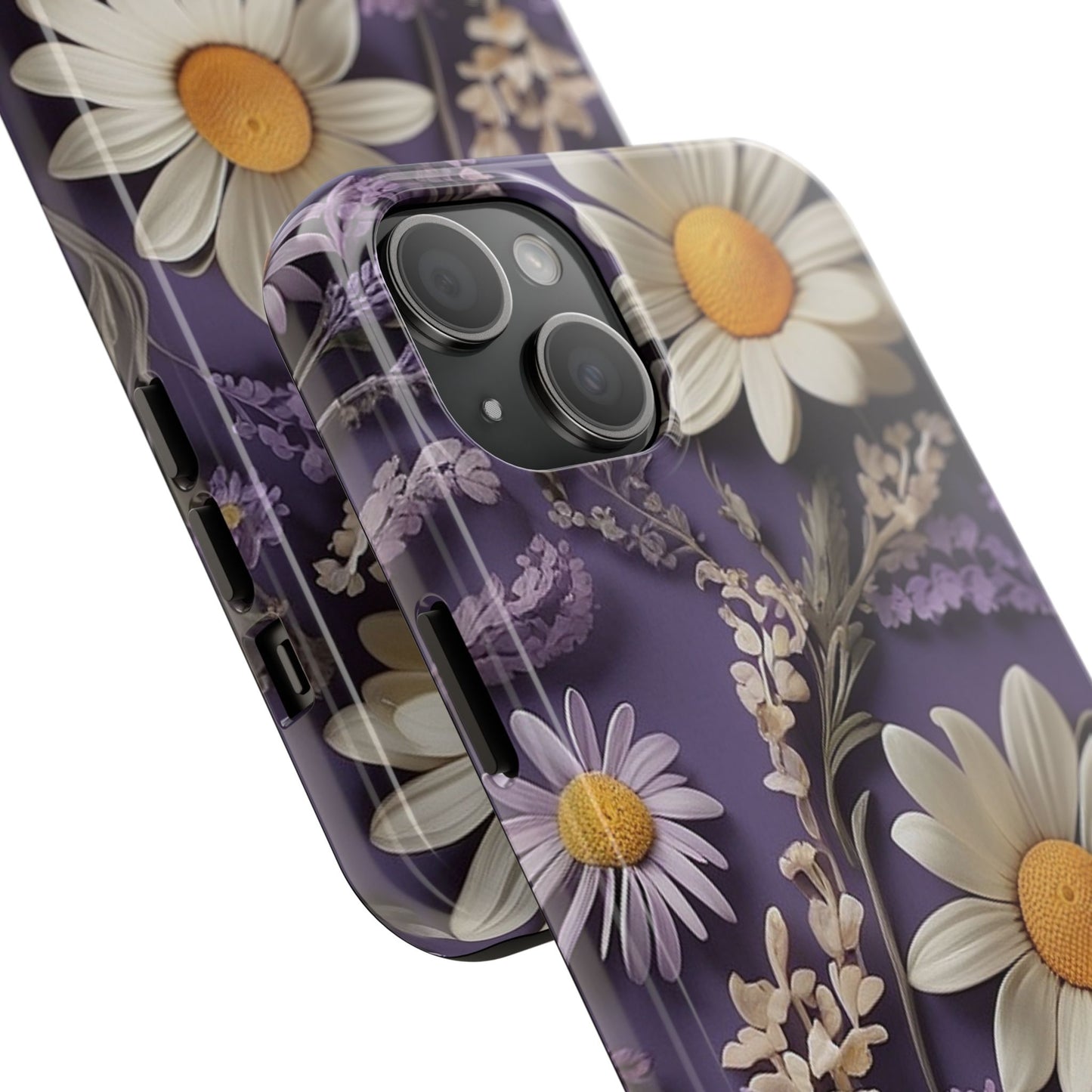 Lavender Daisy iPhone Case 🌼 | Elegant Floral Design, Shockproof Protection for iPhone 16 to 12 Pro Max 📱