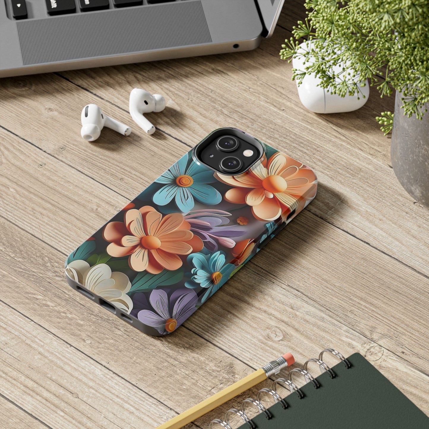 3D Floral iPhone Case 🌸 | Vibrant Layered Design, Shockproof Protection for iPhone 16 to 12 Pro Max