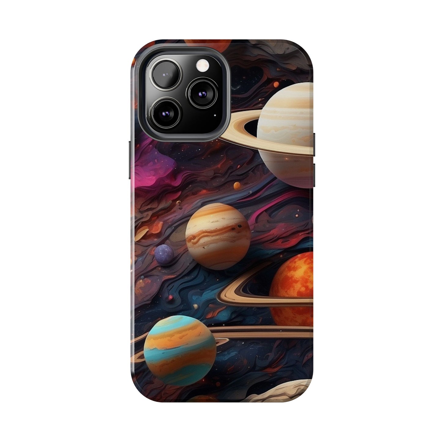 Galaxy Planet iPhone Case 🌌 | Cosmic Design, Shockproof Protection for iPhone 16 to 12 Pro Max