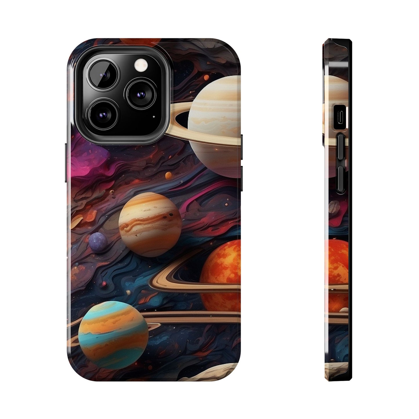 Galaxy Planet iPhone Case 🌌 | Cosmic Design, Shockproof Protection for iPhone 16 to 12 Pro Max