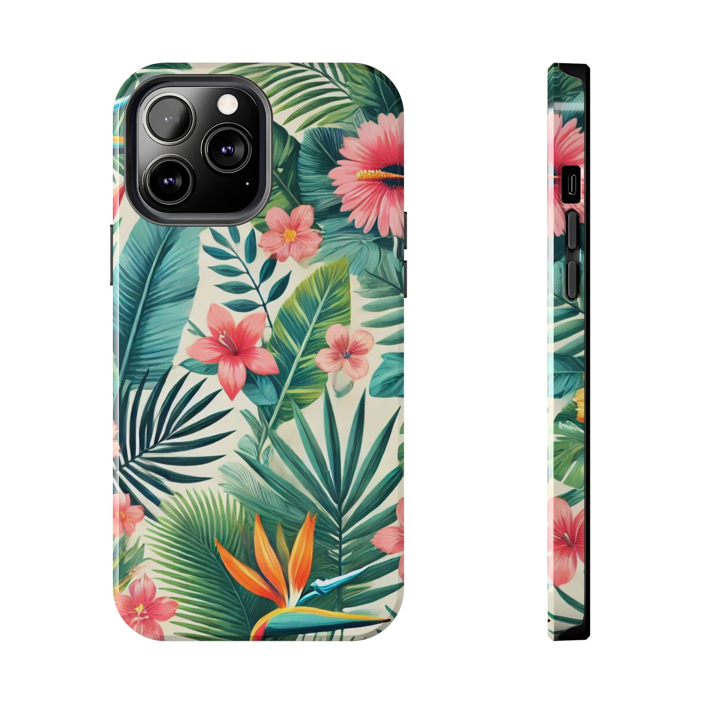 Tropical Paradise iPhone Case 🌺 | Vibrant Jungle Design, Shockproof Protection for iPhone 16 to 12 Pro Max