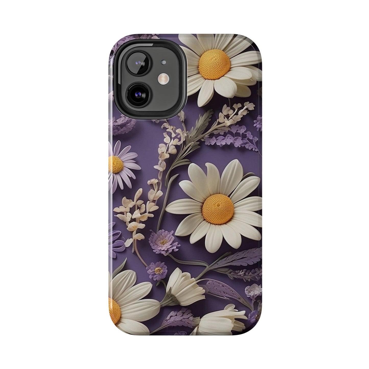 Lavender Daisy iPhone Case 🌼 | Elegant Floral Design, Shockproof Protection for iPhone 16 to 12 Pro Max 📱