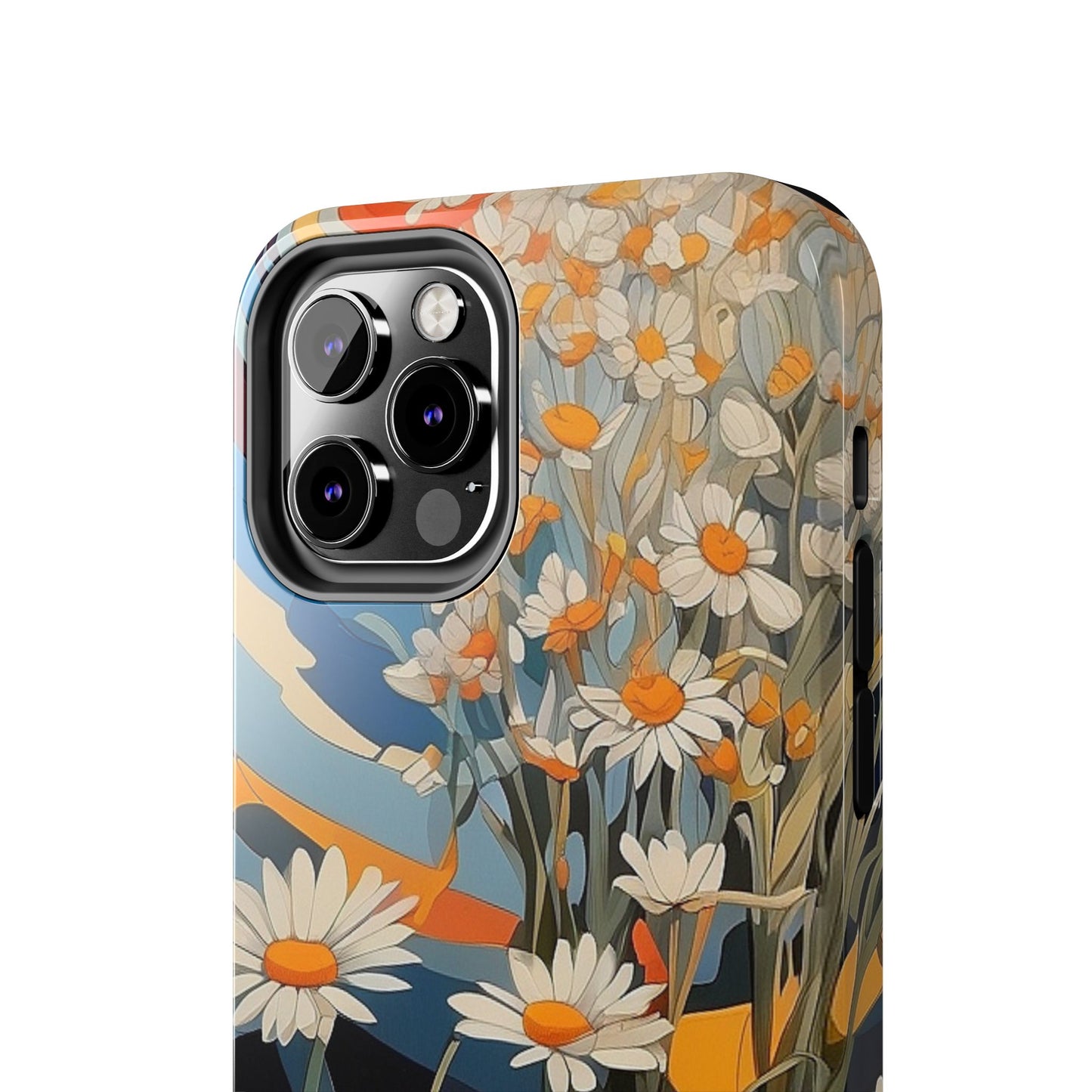 Floral Daisy iPhone Case 🌼 | Retro Botanical Design, Shockproof Protection for iPhone 16 to 12 Pro Max 📱