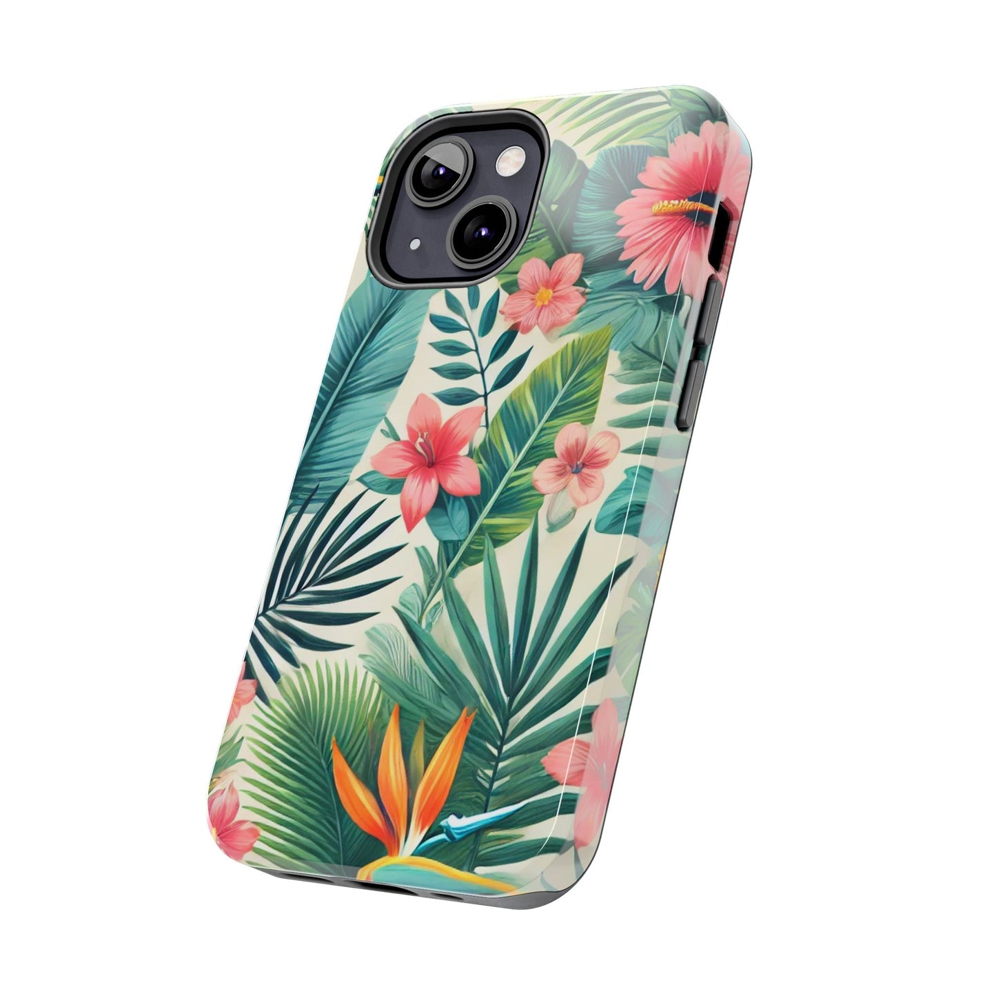 Tropical Paradise iPhone Case 🌺 | Vibrant Jungle Design, Shockproof Protection for iPhone 16 to 12 Pro Max