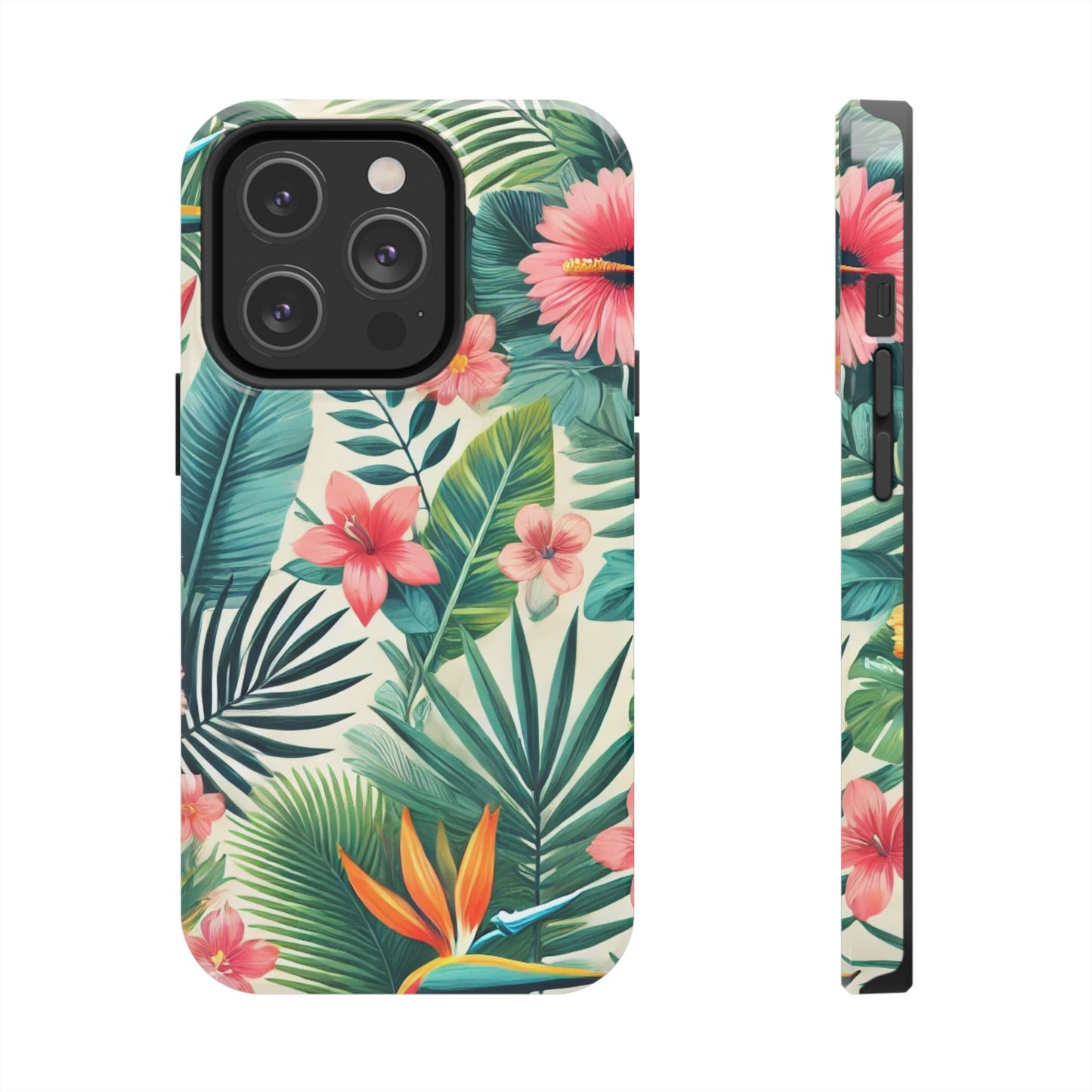 Tropical Paradise iPhone Case 🌺 | Vibrant Jungle Design, Shockproof Protection for iPhone 16 to 12 Pro Max