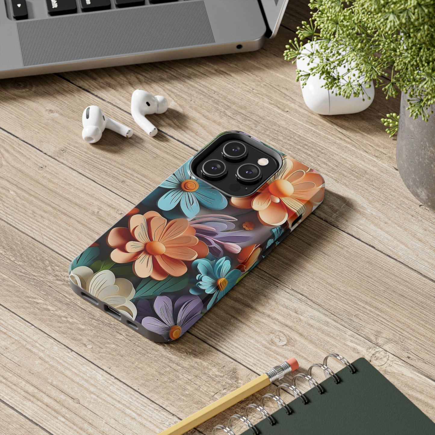 3D Floral iPhone Case 🌸 | Vibrant Layered Design, Shockproof Protection for iPhone 16 to 12 Pro Max