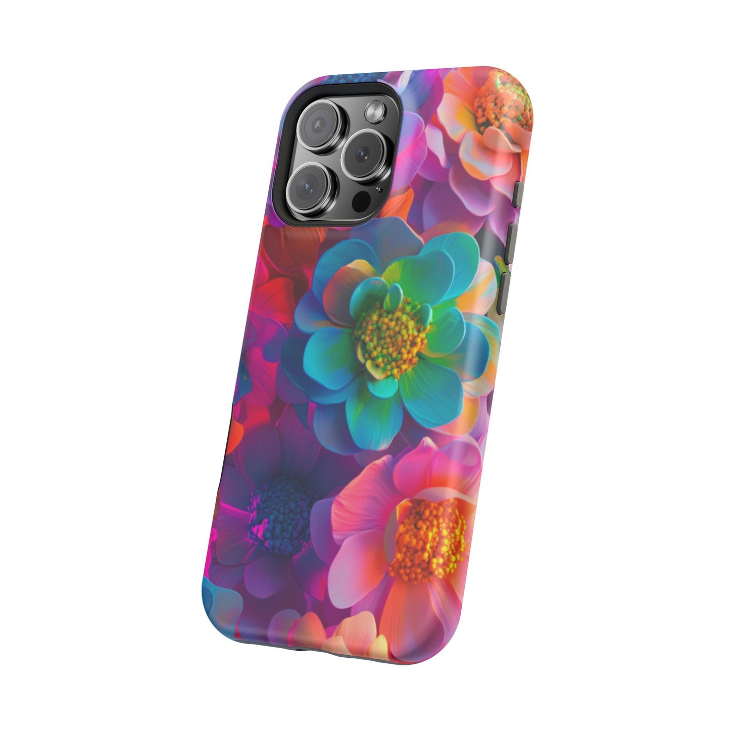 🌺 Vibrant Bloom Phone Case with 3D Neon Florals 🌺