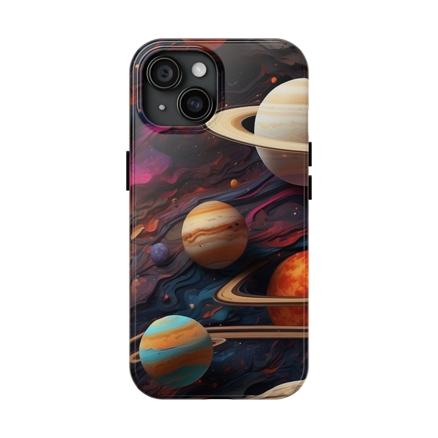 Galaxy Planet iPhone Case 🌌 | Cosmic Design, Shockproof Protection for iPhone 16 to 12 Pro Max