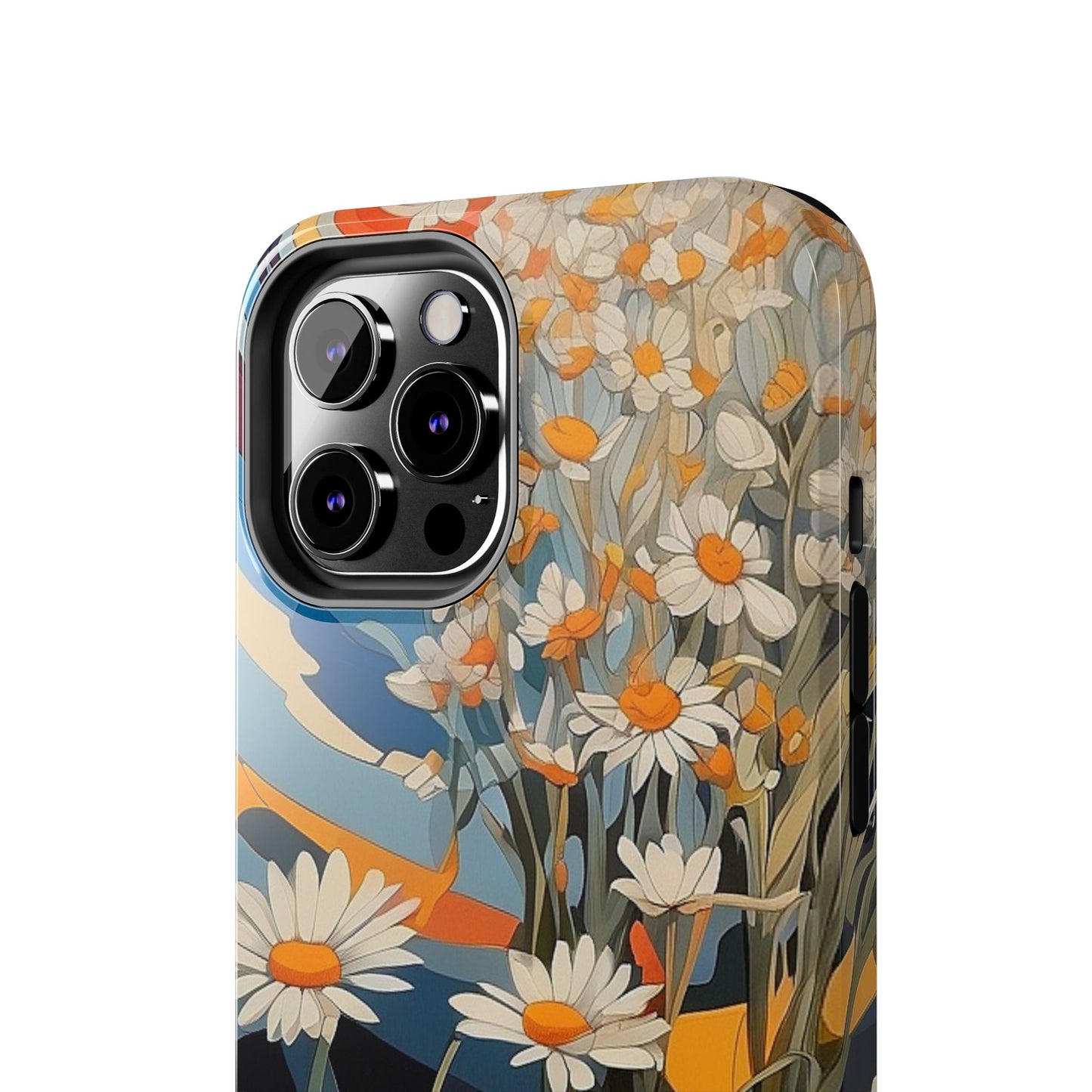 Floral Daisy iPhone Case 🌼 | Retro Botanical Design, Shockproof Protection for iPhone 16 to 12 Pro Max 📱