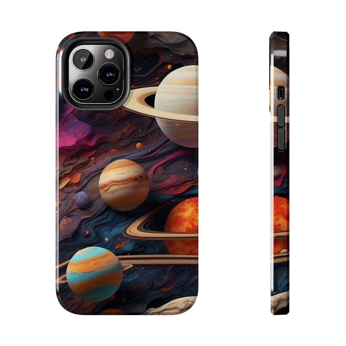 Galaxy Planet iPhone Case 🌌 | Cosmic Design, Shockproof Protection for iPhone 16 to 12 Pro Max