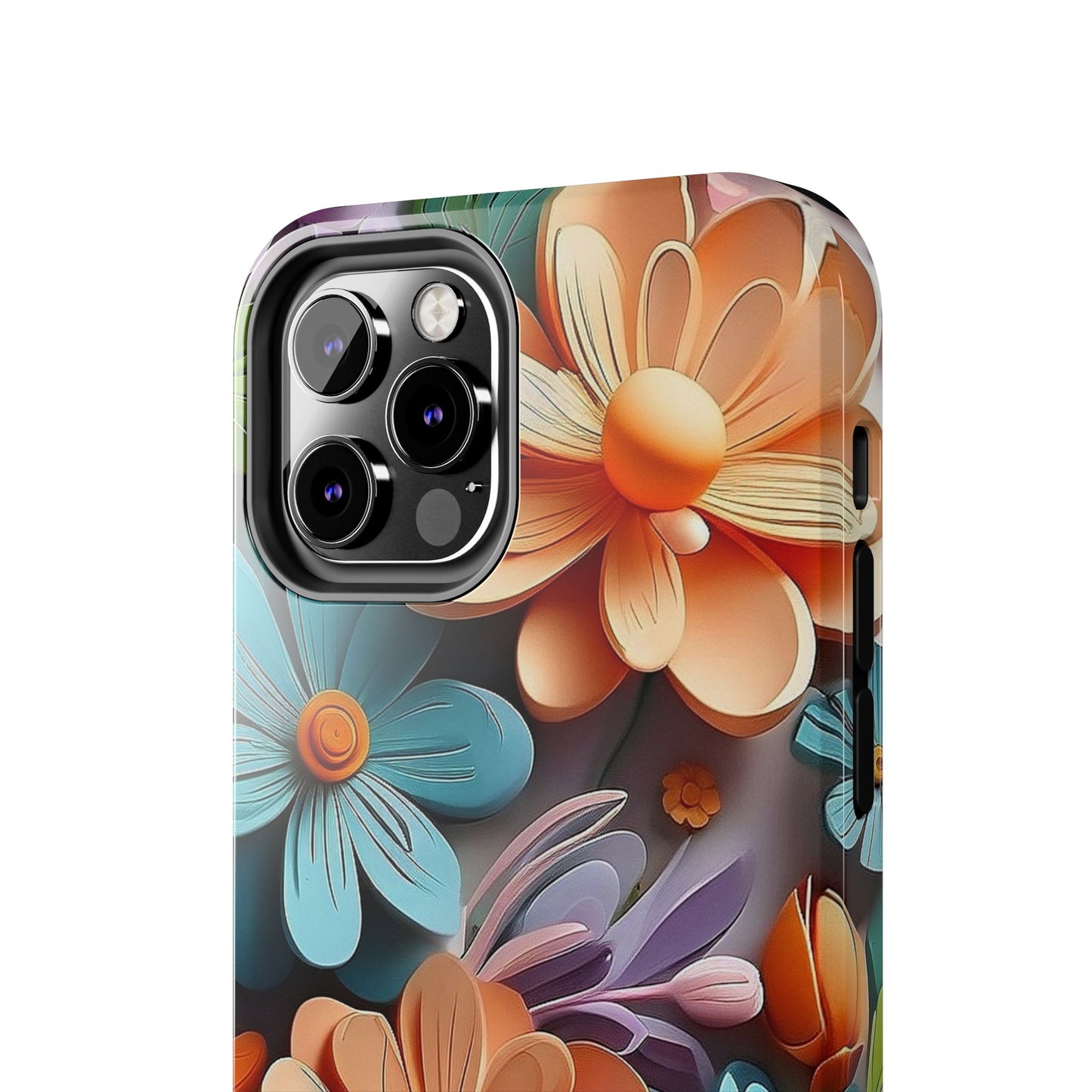 3D Floral iPhone Case 🌸 | Vibrant Layered Design, Shockproof Protection for iPhone 16 to 12 Pro Max