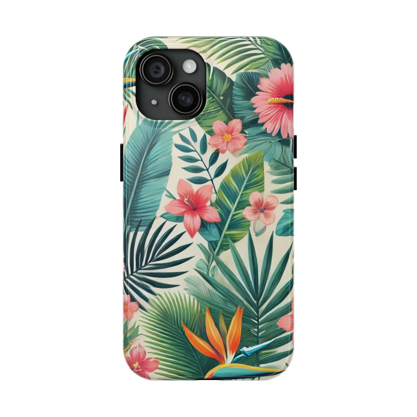 Tropical Paradise iPhone Case 🌺 | Vibrant Jungle Design, Shockproof Protection for iPhone 16 to 12 Pro Max