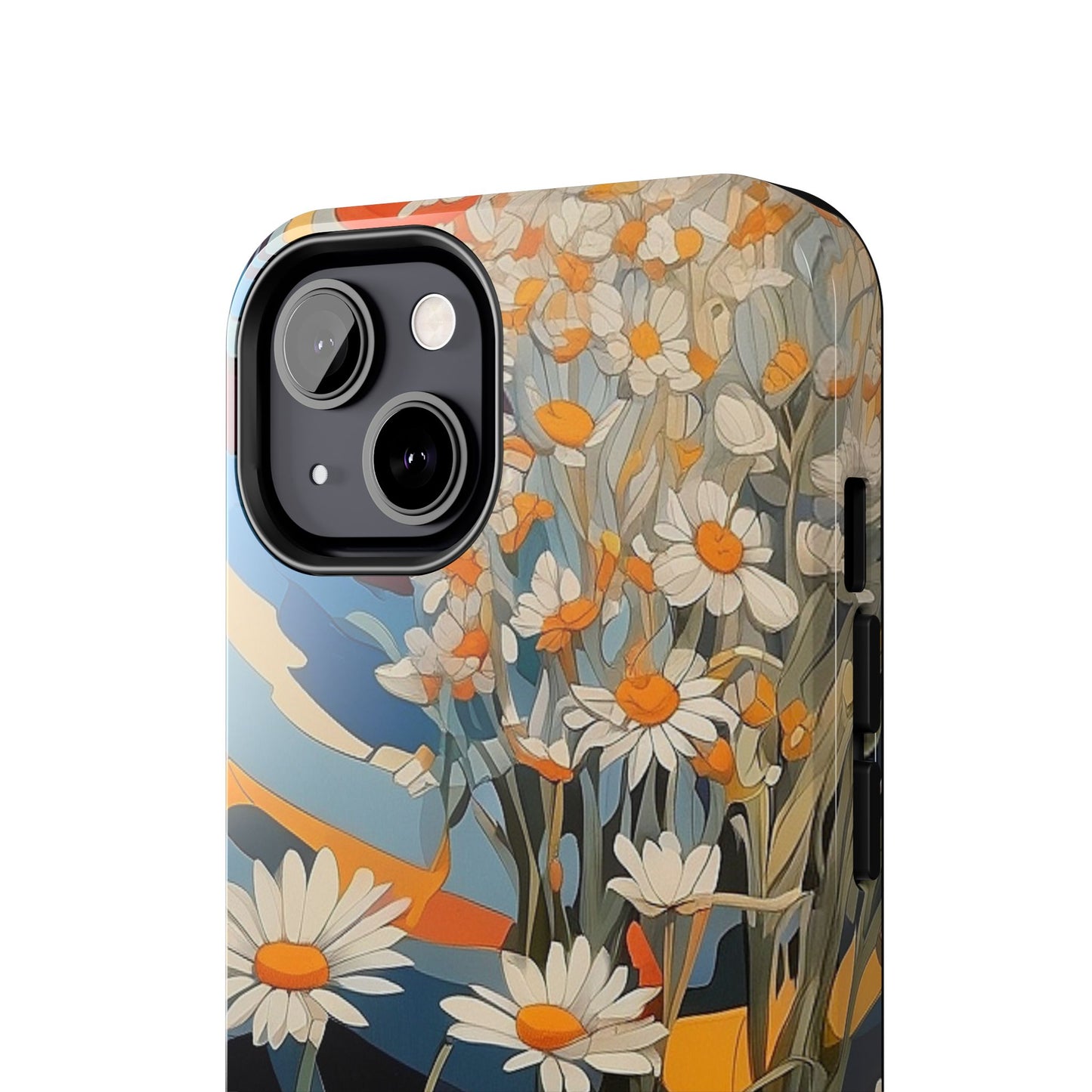 Floral Daisy iPhone Case 🌼 | Retro Botanical Design, Shockproof Protection for iPhone 16 to 12 Pro Max 📱