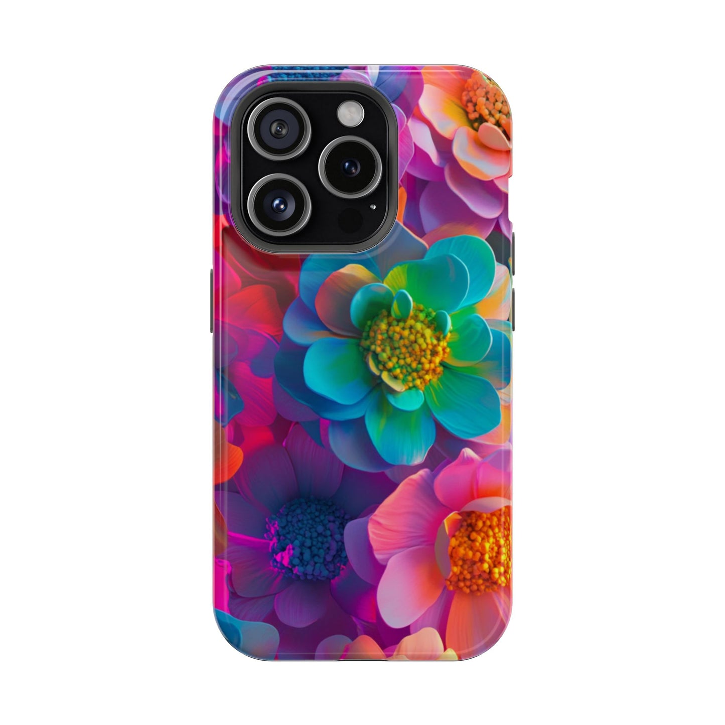 🌺 Vibrant Bloom Phone Case with 3D Neon Florals 🌺