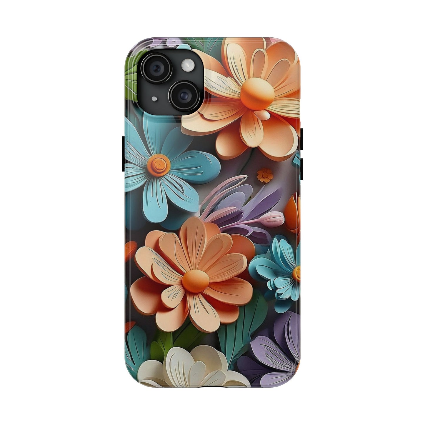 3D Floral iPhone Case 🌸 | Vibrant Layered Design, Shockproof Protection for iPhone 16 to 12 Pro Max