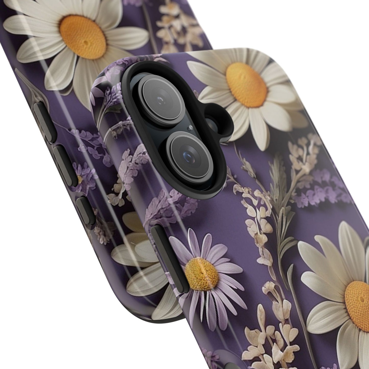 Lavender Daisy iPhone Case 🌼 | Elegant Floral Design, Shockproof Protection for iPhone 16 to 12 Pro Max 📱