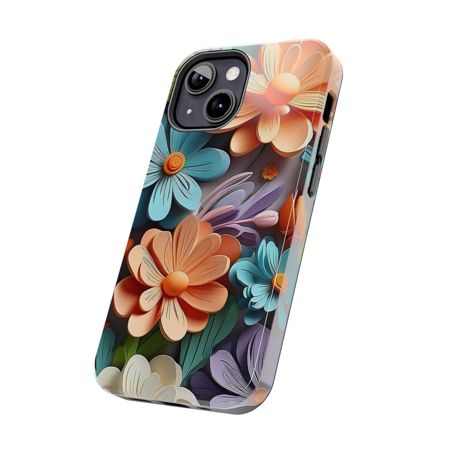 3D Floral iPhone Case 🌸 | Vibrant Layered Design, Shockproof Protection for iPhone 16 to 12 Pro Max