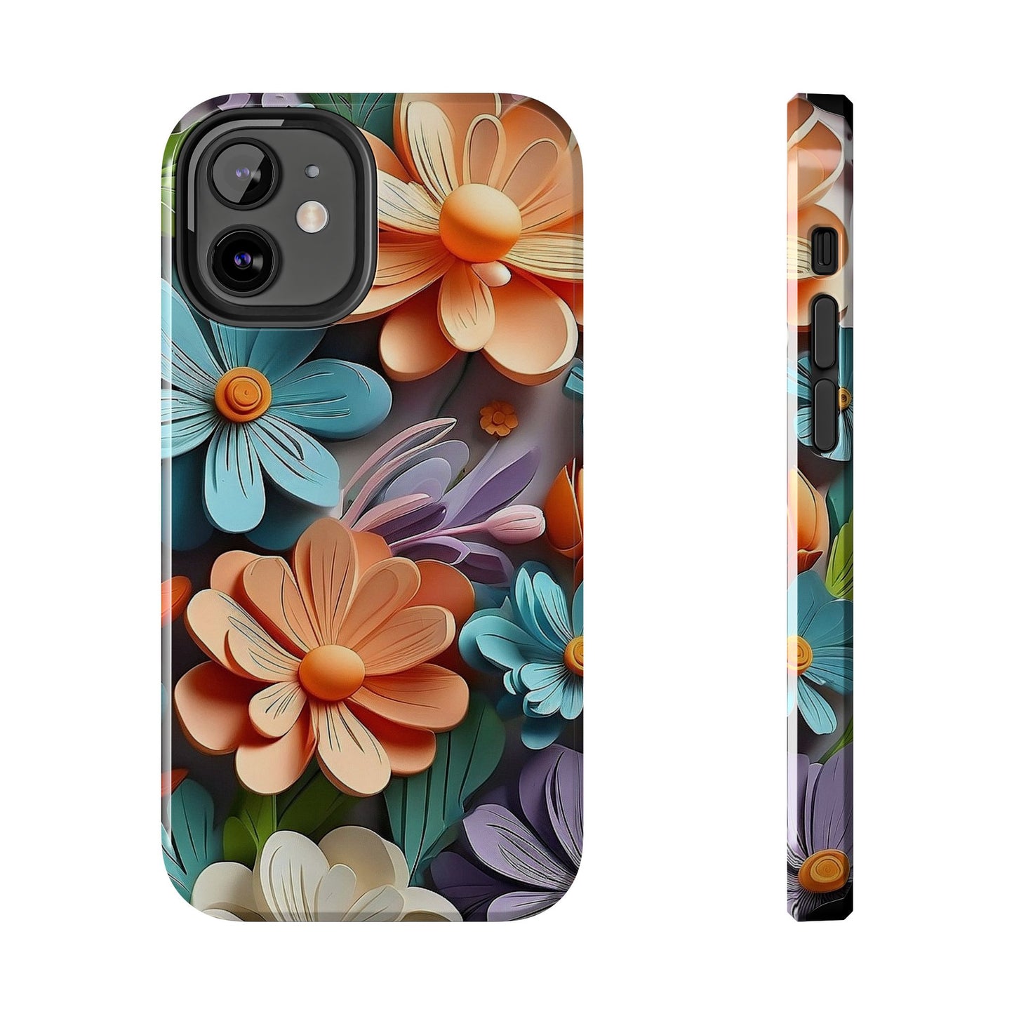 3D Floral iPhone Case 🌸 | Vibrant Layered Design, Shockproof Protection for iPhone 16 to 12 Pro Max