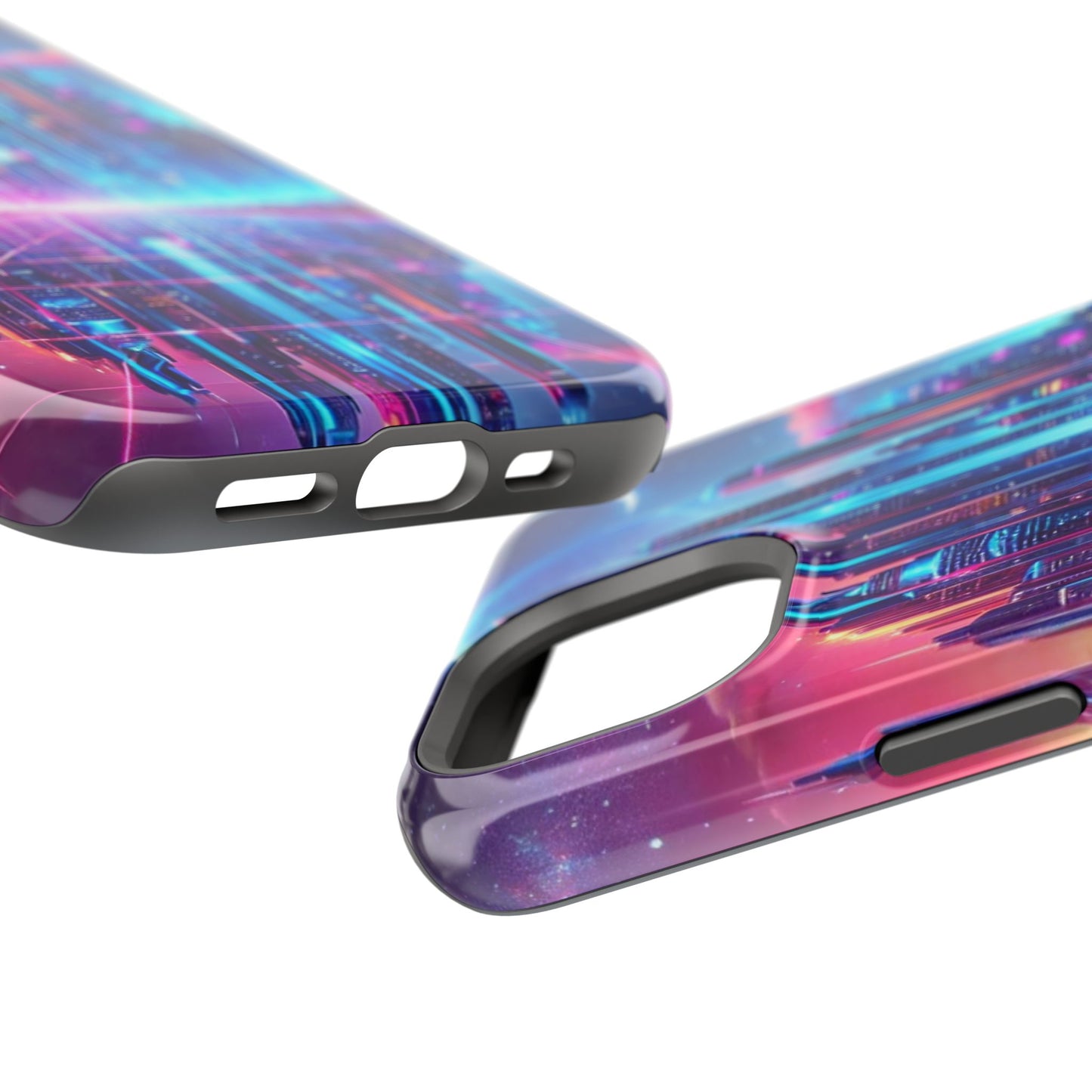 🔥 Neon Cyberpunk Phone Case 🌌 | MagSafe® Ready 📱 iPhone 16 to 13!