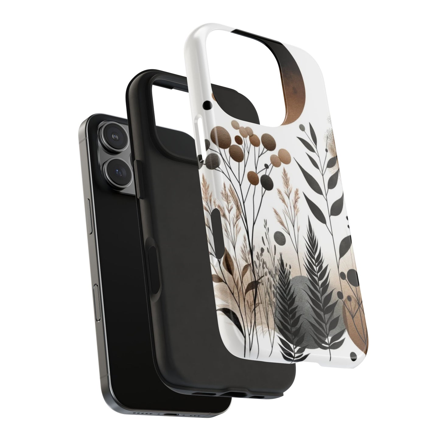 Nature-Inspired iPhone Case 🌿 | Minimalist Watercolor Design, Shockproof Protection for iPhone 16 to 12 Pro Max 📱