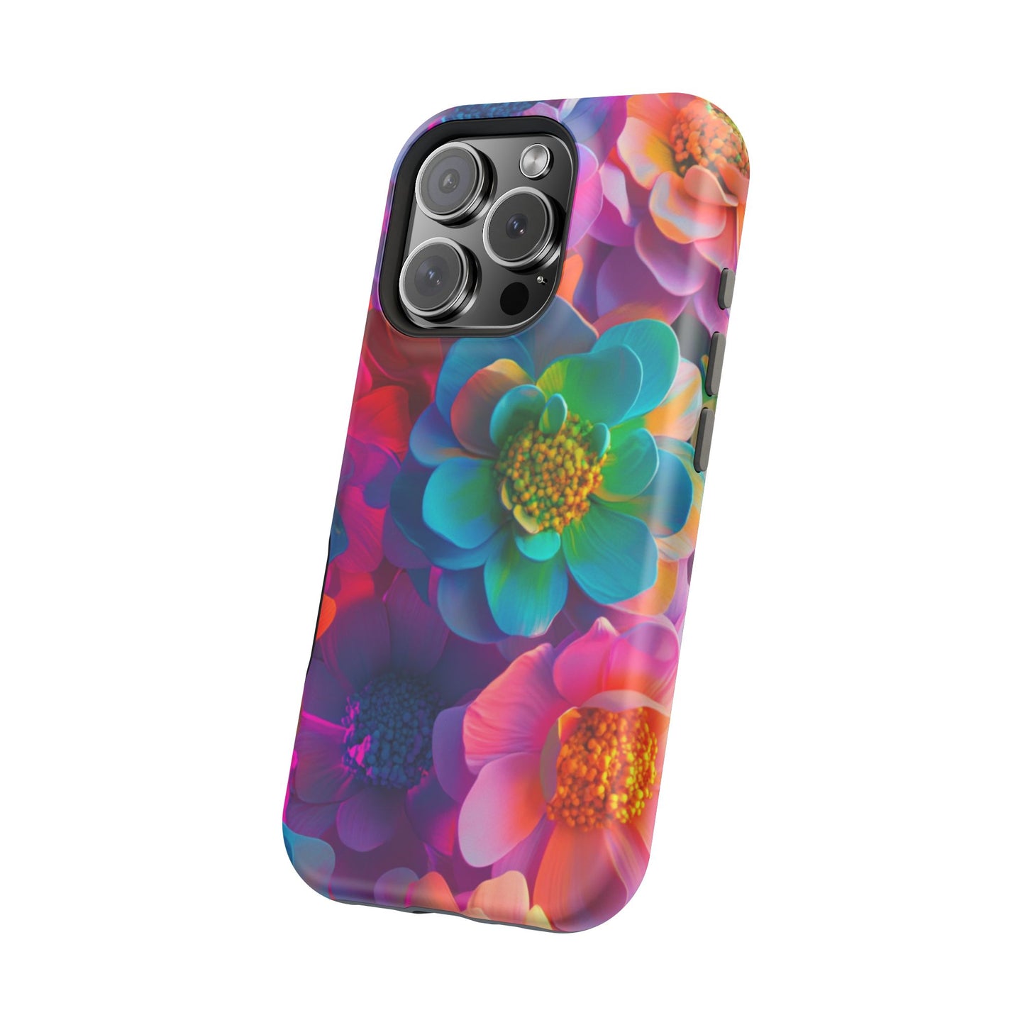 🌺 Vibrant Bloom Phone Case with 3D Neon Florals 🌺