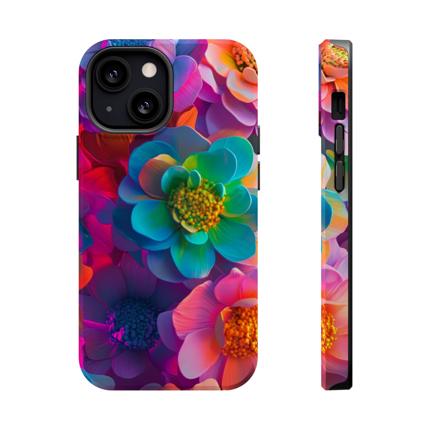 🌺 Vibrant Bloom Phone Case with 3D Neon Florals 🌺