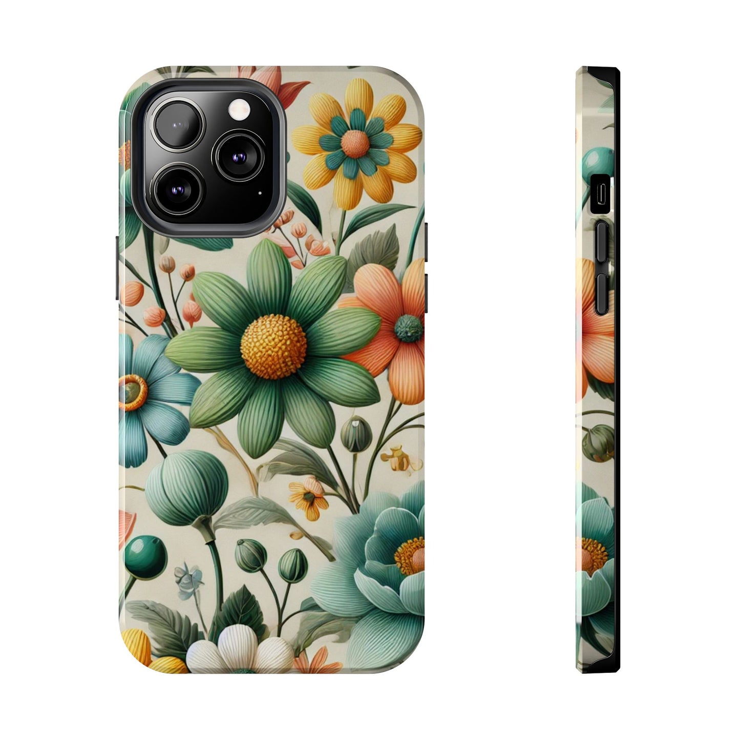 Floral iPhone Case 🌸 | Elegant Glossy Finish, Shockproof Protection for iPhone 16 to 12 Pro Max 📱