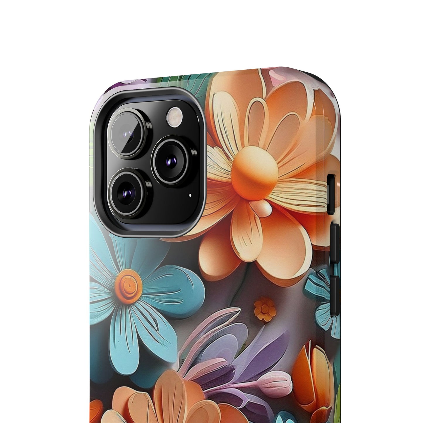 3D Floral iPhone Case 🌸 | Vibrant Layered Design, Shockproof Protection for iPhone 16 to 12 Pro Max