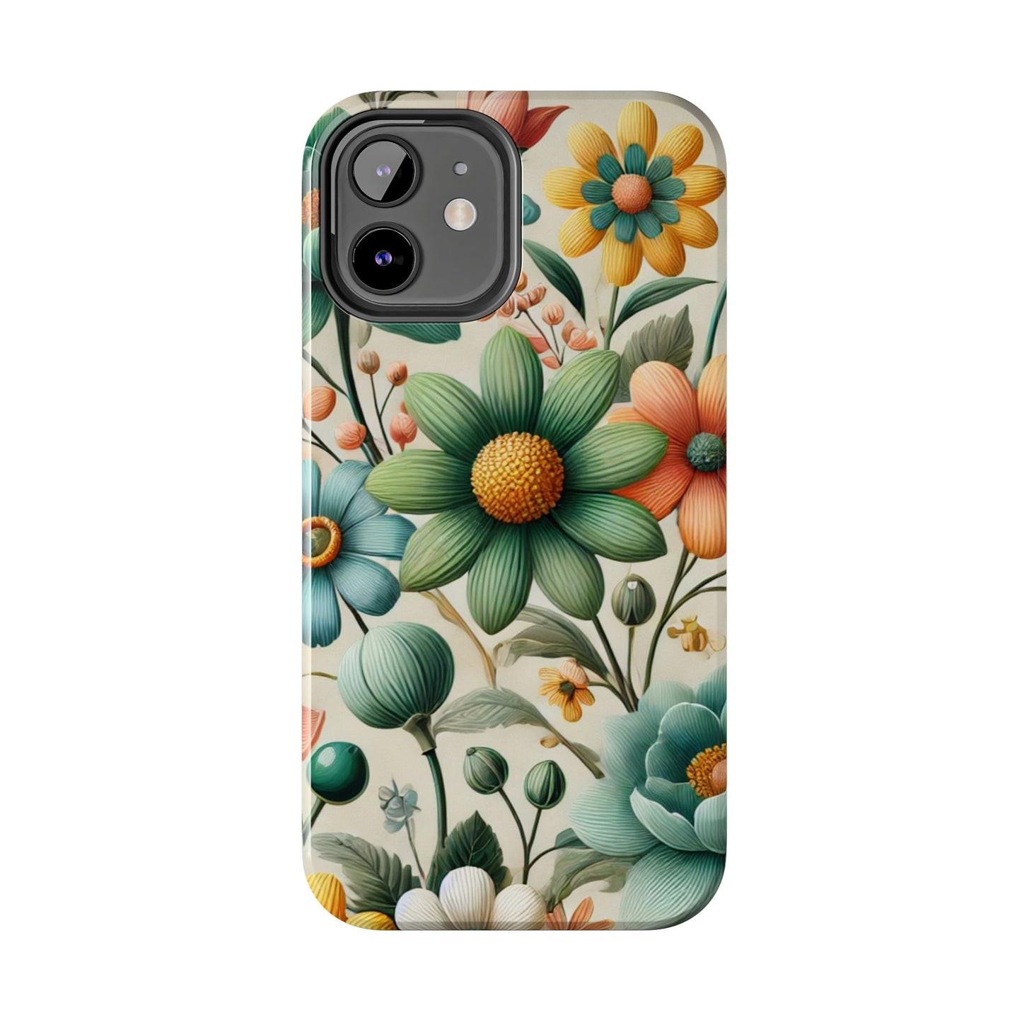 Floral iPhone Case 🌸 | Elegant Glossy Finish, Shockproof Protection for iPhone 16 to 12 Pro Max 📱