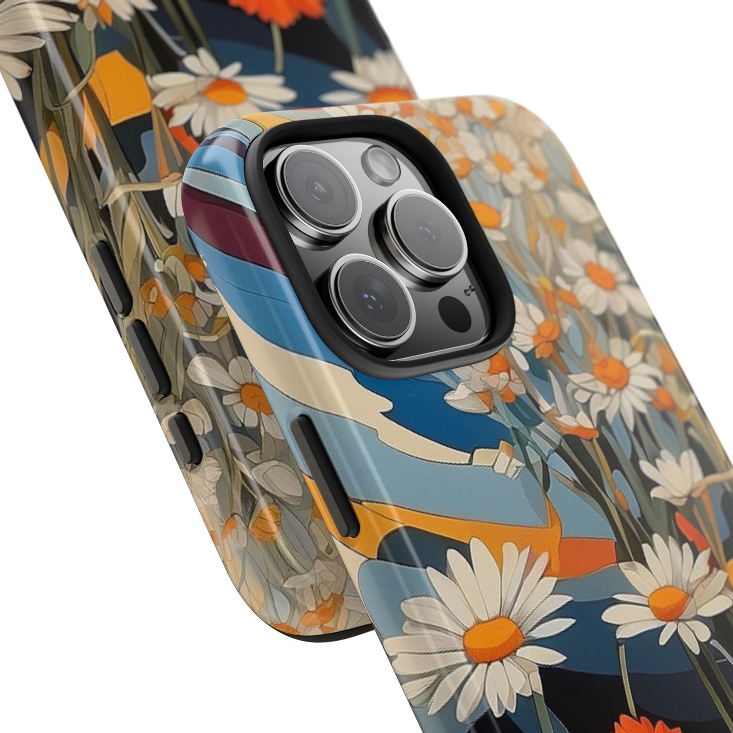 Floral Daisy iPhone Case 🌼 | Retro Botanical Design, Shockproof Protection for iPhone 16 to 12 Pro Max 📱