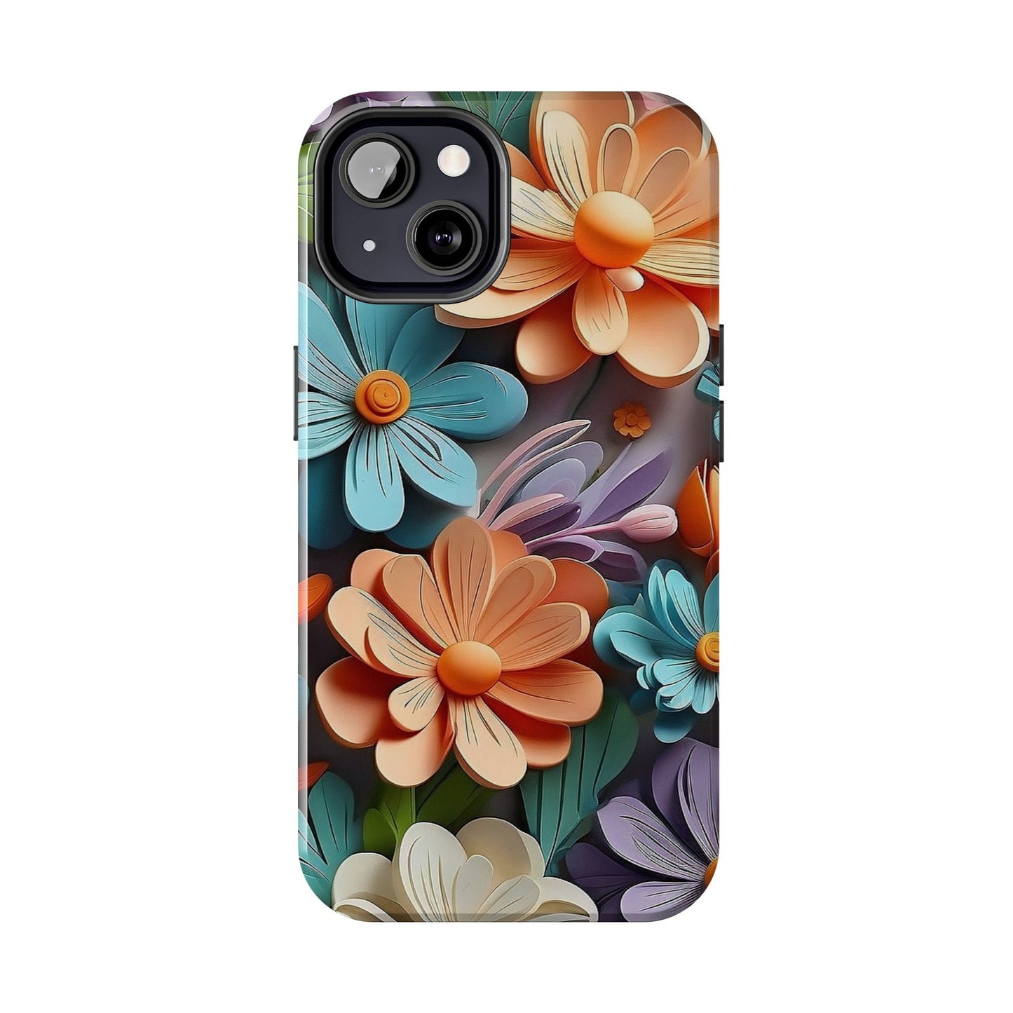 3D Floral iPhone Case 🌸 | Vibrant Layered Design, Shockproof Protection for iPhone 16 to 12 Pro Max