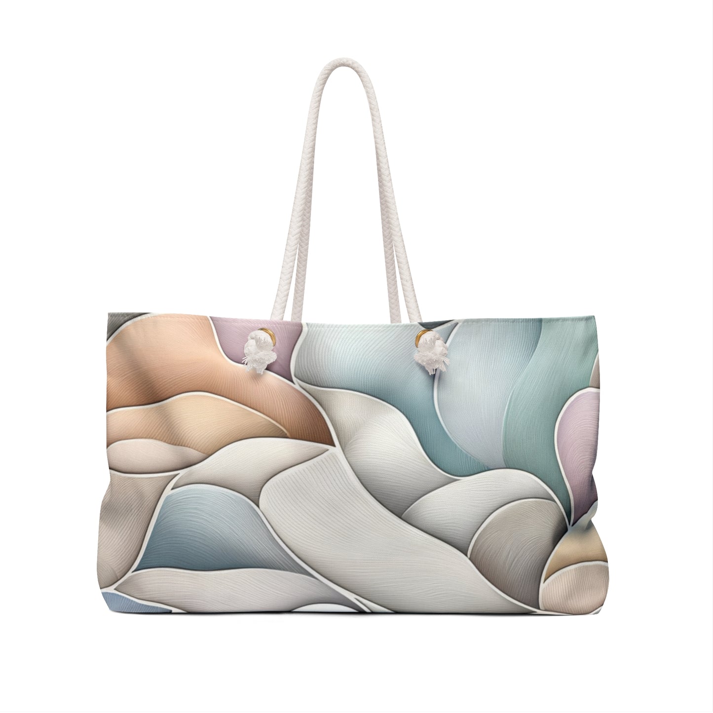 Elegant Weekender Tote Bag – Minimalist Pastel Flow Design