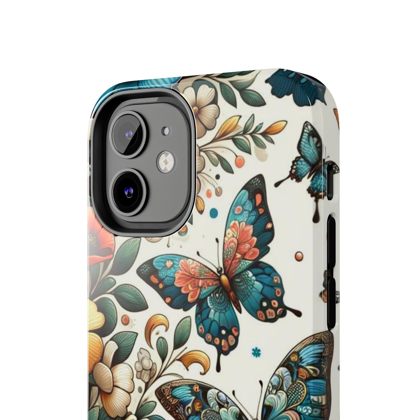 Butterfly & Floral iPhone Case 🦋 | Elegant Nature Design, Shockproof Protection for iPhone 16 to 12 Pro Max 📱