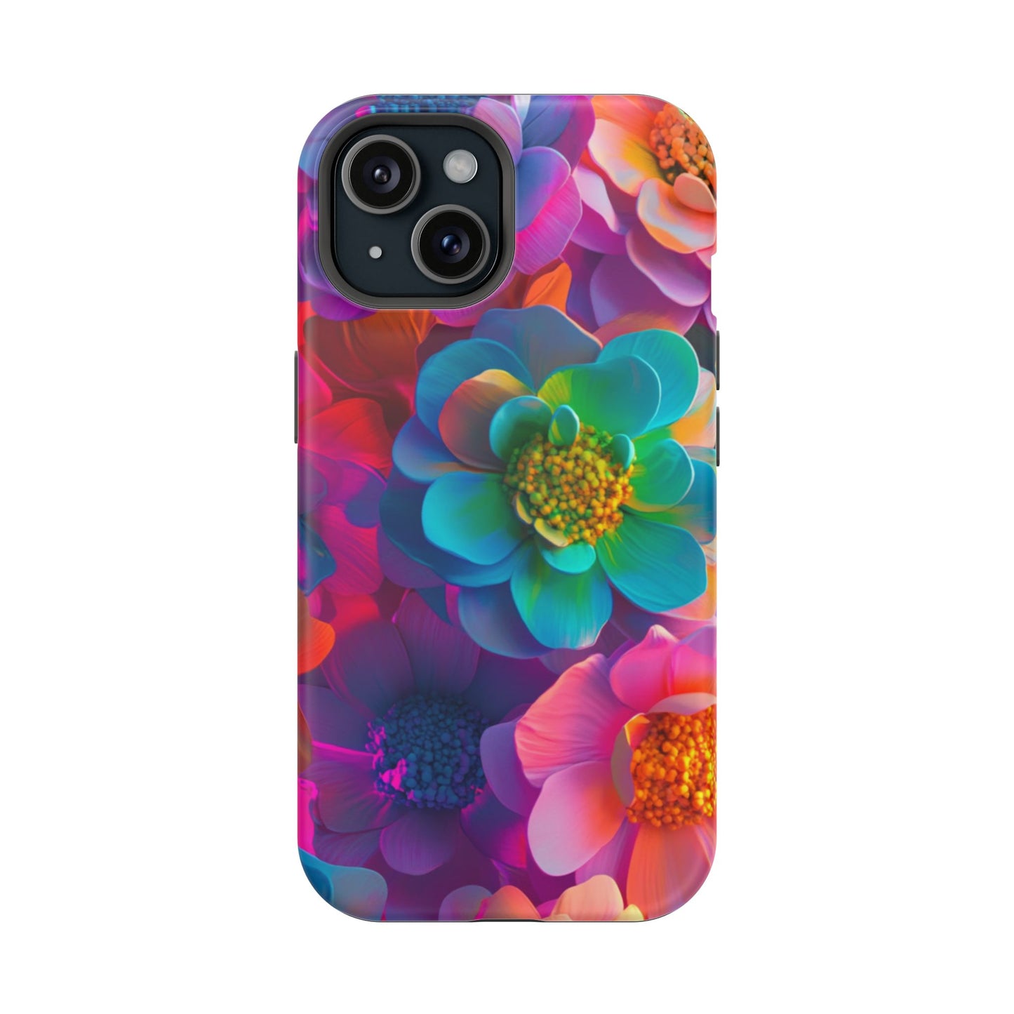 🌺 Vibrant Bloom Phone Case with 3D Neon Florals 🌺