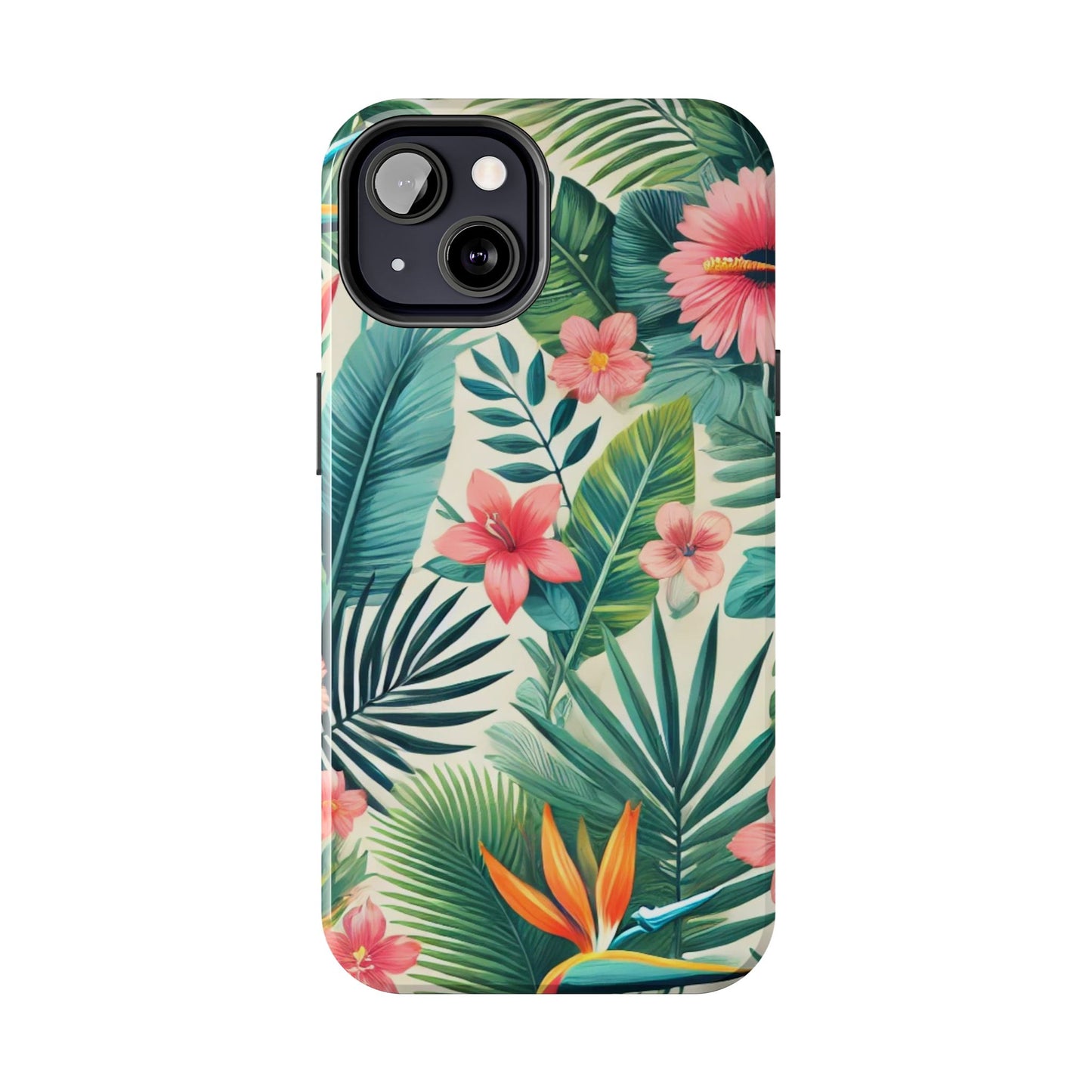 Tropical Paradise iPhone Case 🌺 | Vibrant Jungle Design, Shockproof Protection for iPhone 16 to 12 Pro Max