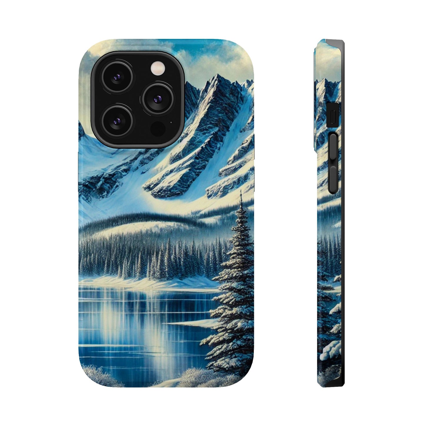 📱 Snowy Mountain Landscape Phone Case – MagSafe® Compatible 🌨️❄️