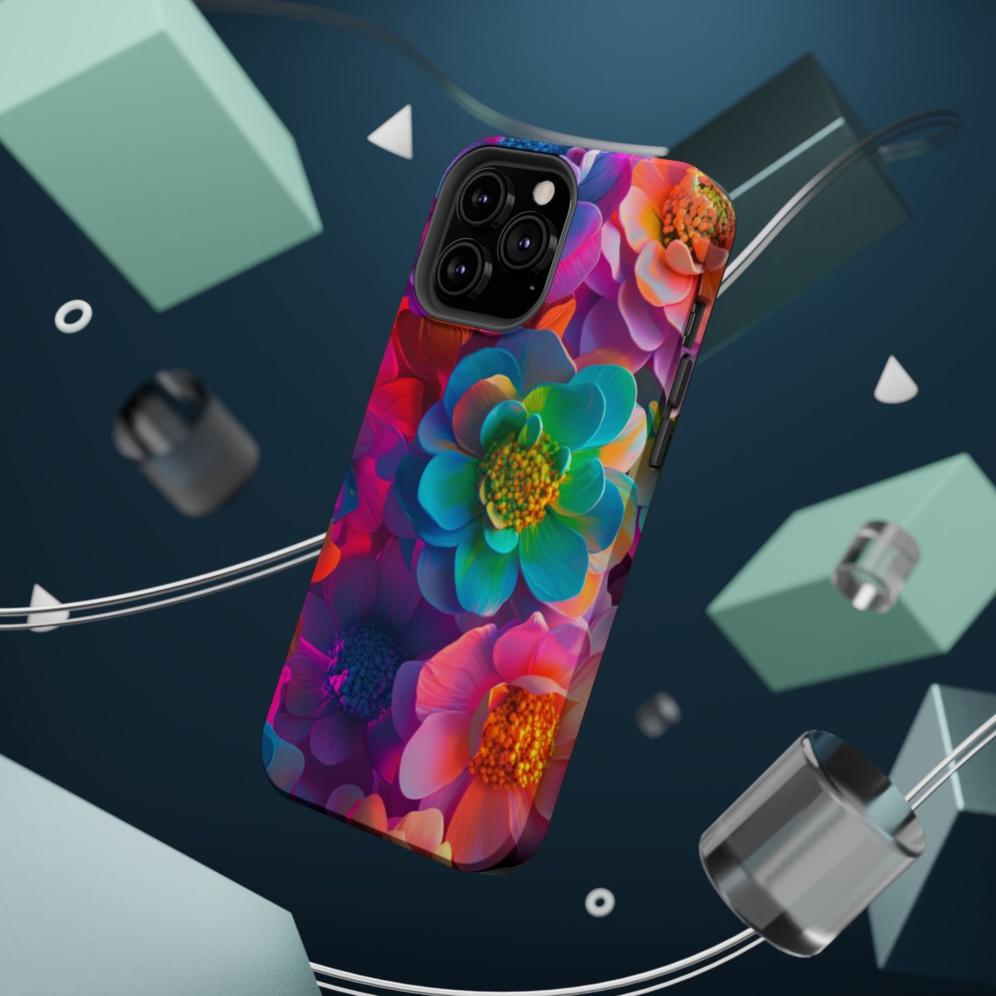 🌺 Vibrant Bloom Phone Case with 3D Neon Florals 🌺