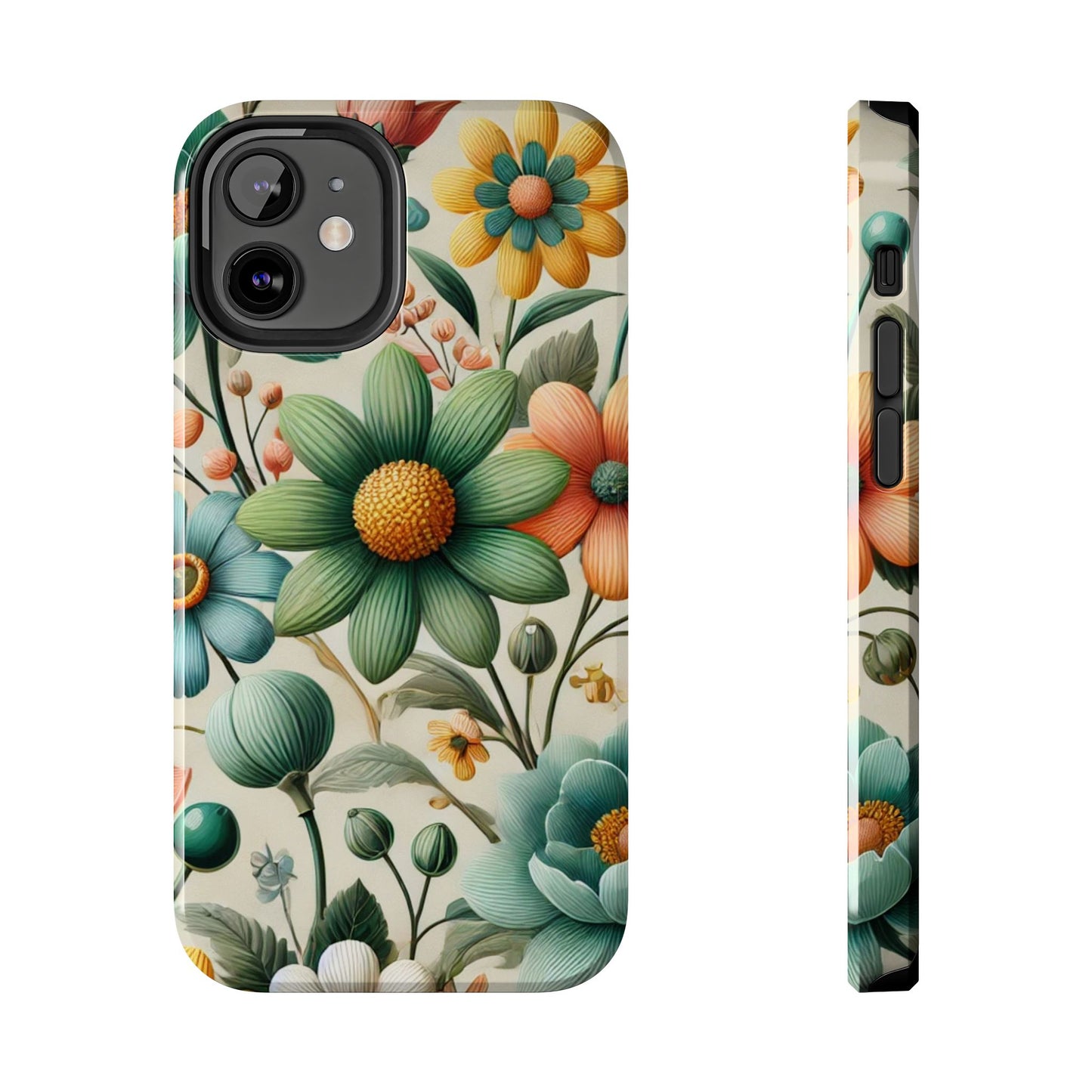 Floral iPhone Case 🌸 | Elegant Glossy Finish, Shockproof Protection for iPhone 16 to 12 Pro Max 📱