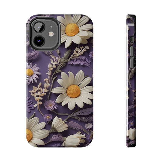 Lavender Daisy iPhone Case 🌼 | Elegant Floral Design, Shockproof Protection for iPhone 16 to 12 Pro Max 📱