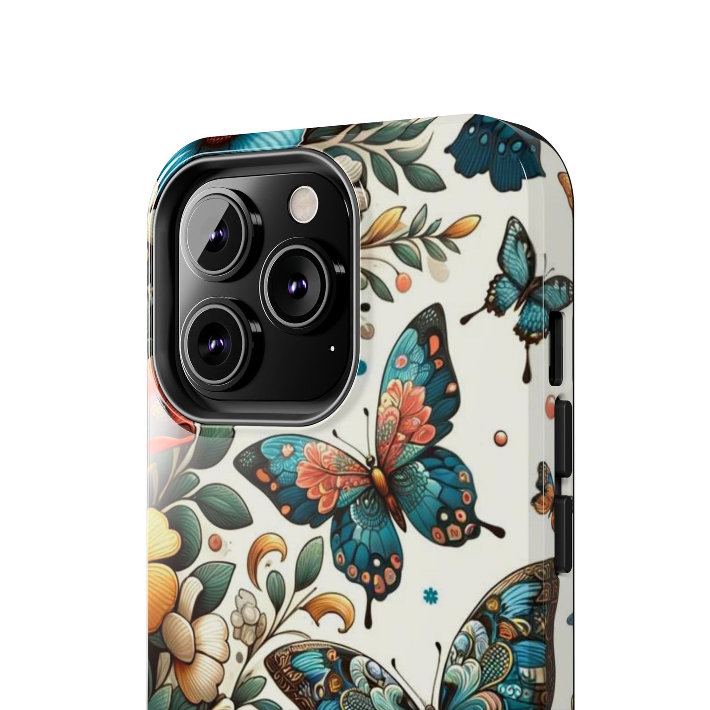 Butterfly & Floral iPhone Case 🦋 | Elegant Nature Design, Shockproof Protection for iPhone 16 to 12 Pro Max 📱