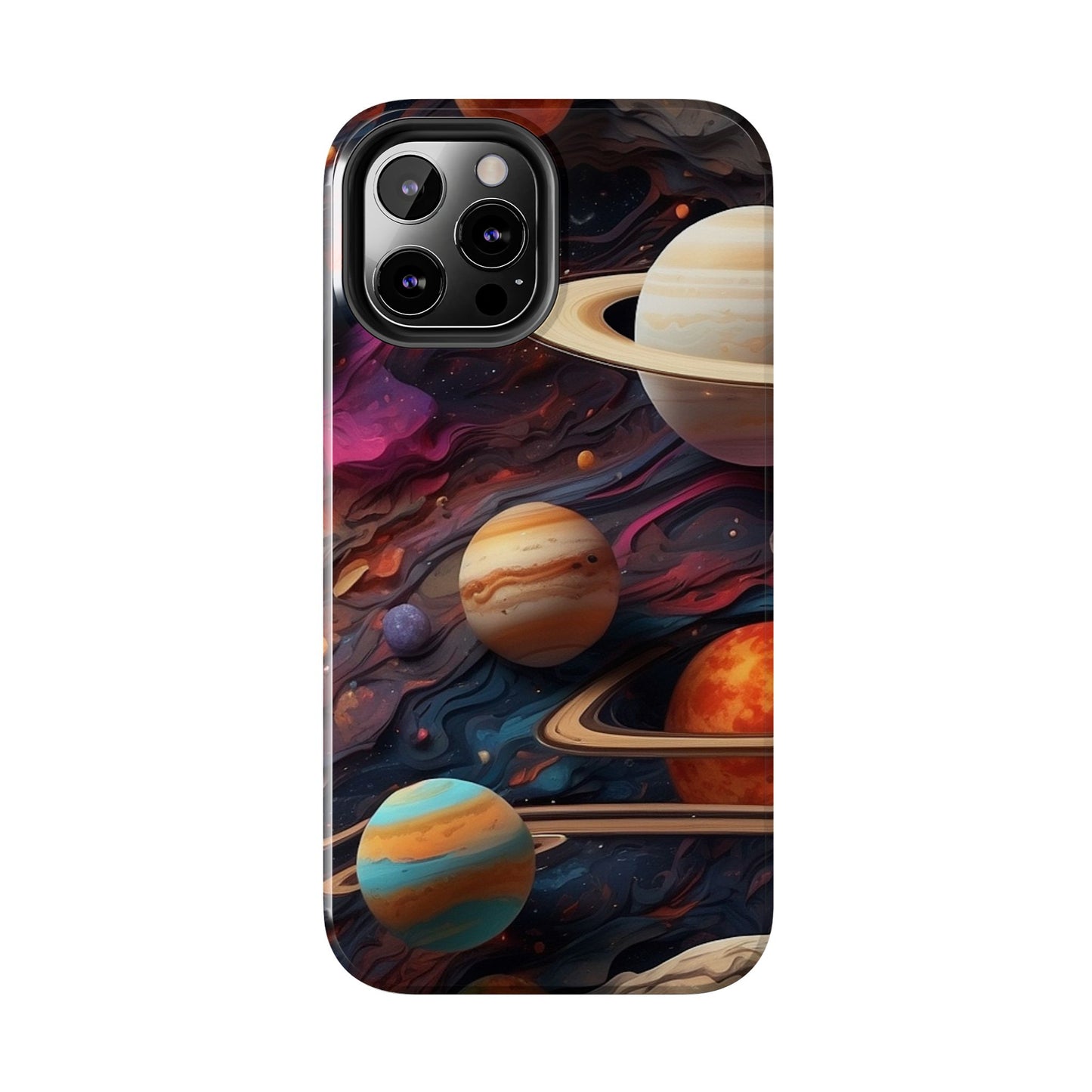 Galaxy Planet iPhone Case 🌌 | Cosmic Design, Shockproof Protection for iPhone 16 to 12 Pro Max