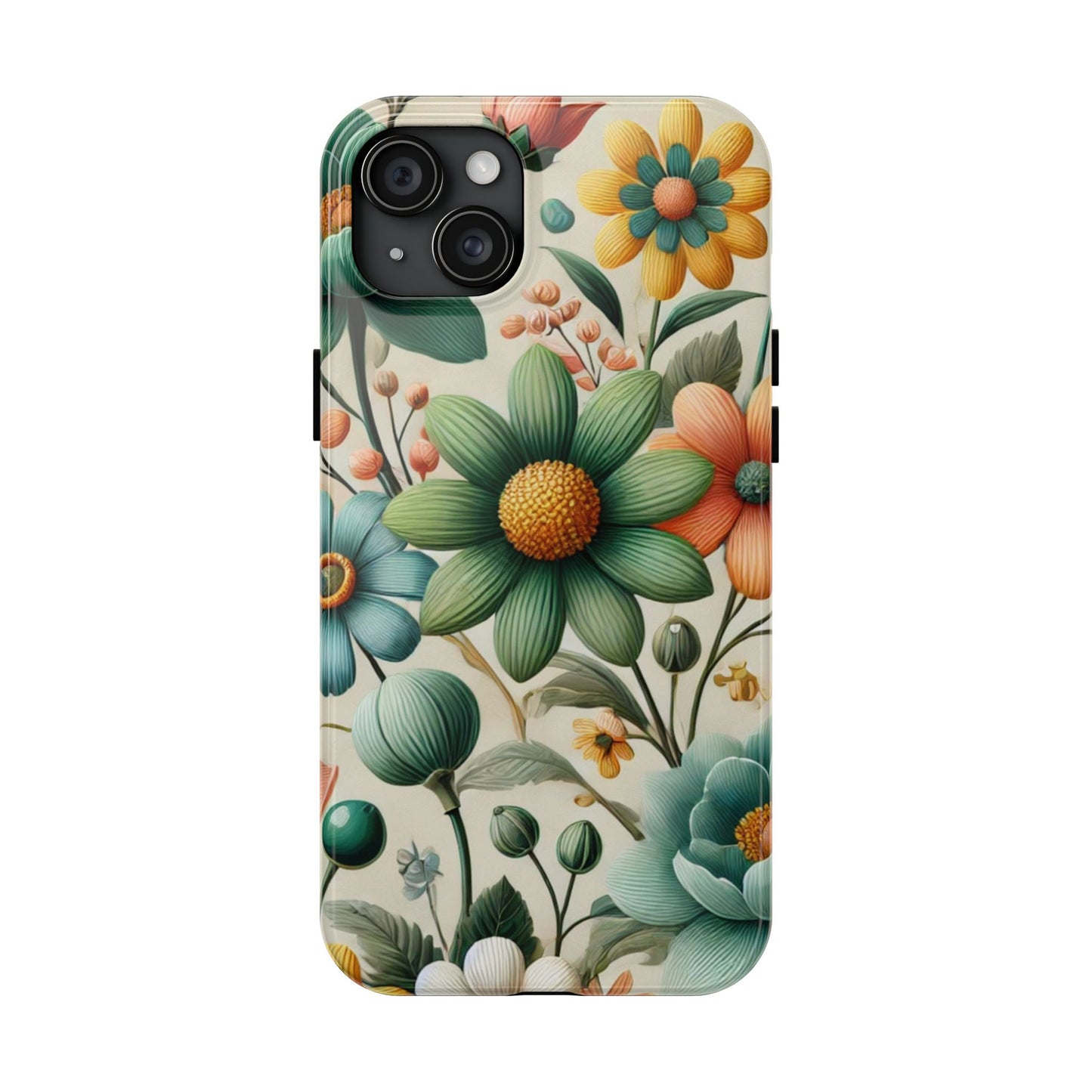 Floral iPhone Case 🌸 | Elegant Glossy Finish, Shockproof Protection for iPhone 16 to 12 Pro Max 📱