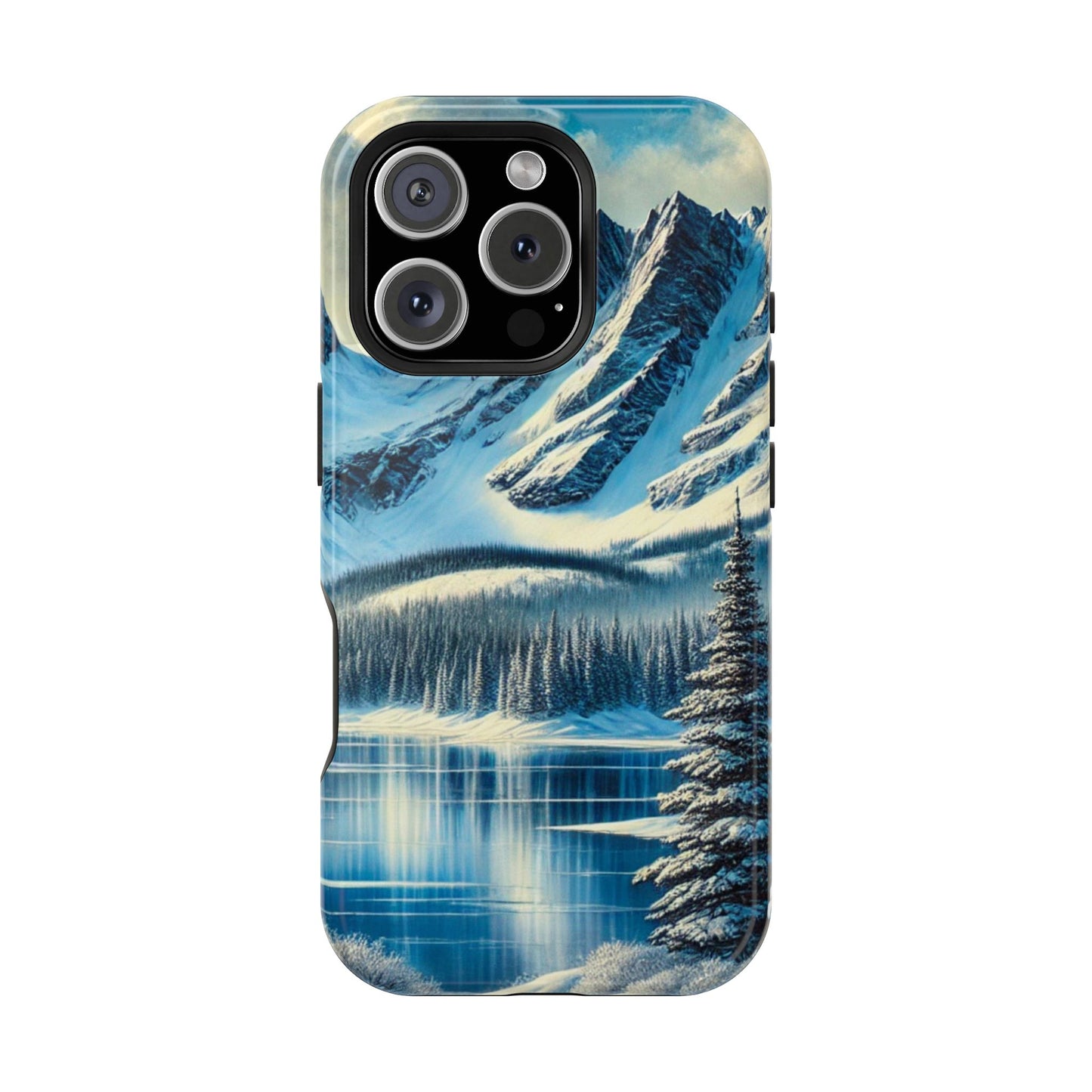 📱 Snowy Mountain Landscape Phone Case – MagSafe® Compatible 🌨️❄️