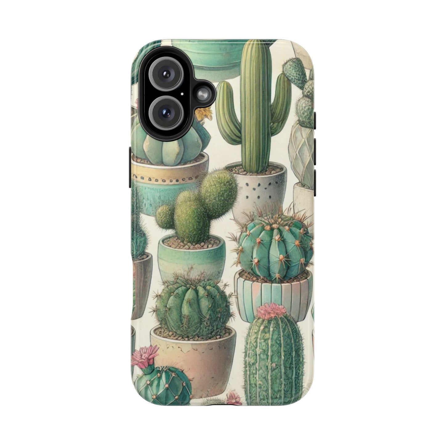 Cactus iPhone Case 🌵 Stylish Glossy Finish, Shockproof Protection for iPhone 16 to 12 Pro Max 📱